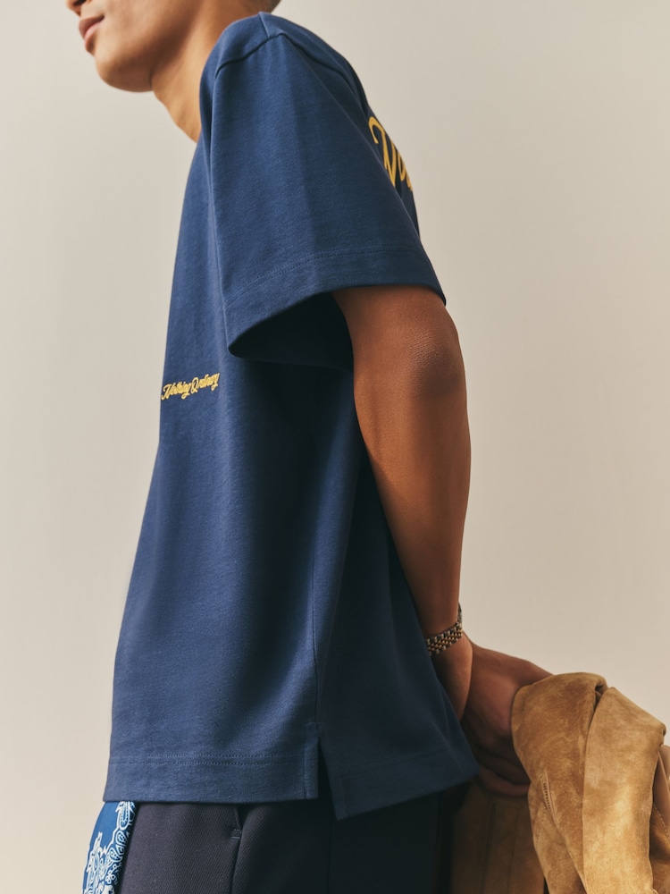 Navy Signature - Nothing Ordinary Relaxed Fit Graphic Heavyweight T-Shirt - Bild 6 von 6