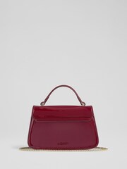 LK Bennett Red Annabelle Burgundy Patent Crossbody Bag - Image 2 of 3