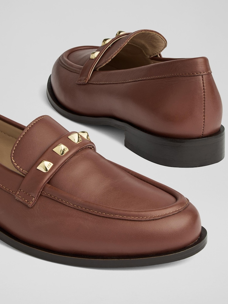 LK Bennett Brown Stellar Leather Loafers - Image 4 of 4