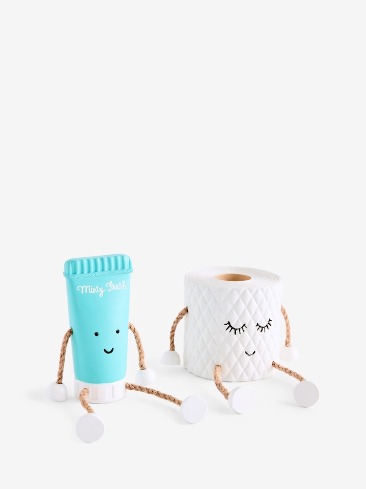 Set of 2 Natural Toothpaste and Toilet Roll Bathroom Ornament - Image 3 of 3 Set of 2 Natural Toothpaste and Toilet Roll Bathroom Ornament - Image 3 of 3