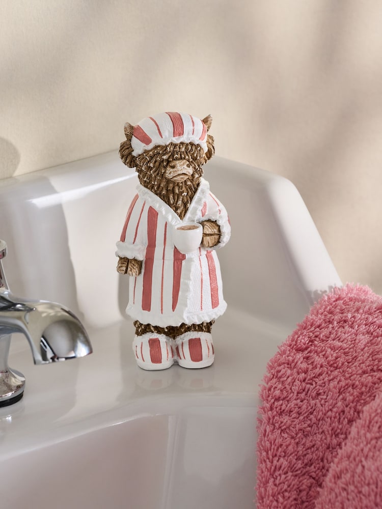 Pink Striped Hamish The Highland Cow Ornament - Image 1 of 6