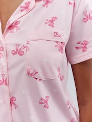 Boux Avenue Pink Bow & Heart Print Short Pyjamas In a Bag - Image 6 of 12