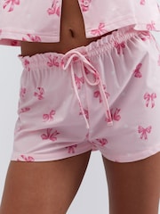 Boux Avenue Pink Bow & Heart Print Short Pyjamas In a Bag - Image 7 of 12