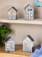 Set of 4 Beach Huts Bathroom Ornaments - Image 1 of 1