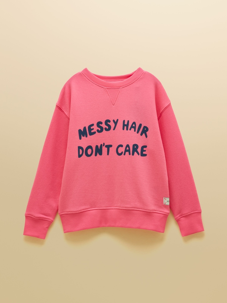 Rosa - Joules Sundaze Kinder-Sweatshirt mit Rundhalsausschnitt und Slogan - Bild 1 von 5 Rosa - Joules Sundaze Kinder-Sweatshirt mit Rundhalsausschnitt und Slogan - Bild 1 von 5