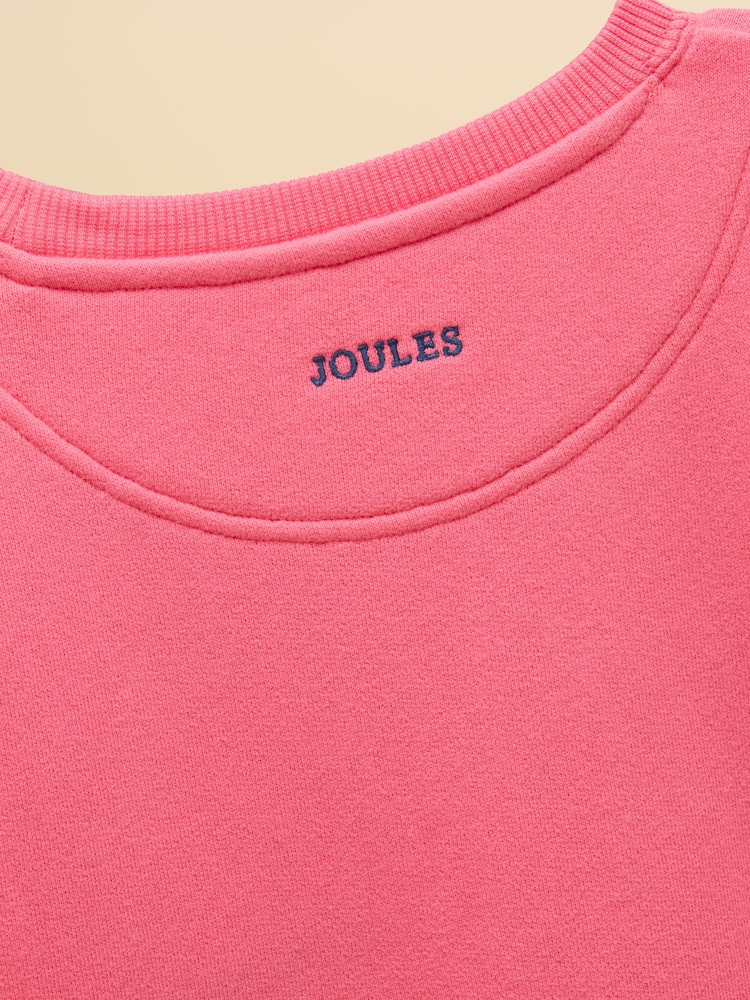 Rosa - Joules Sundaze Kinder-Sweatshirt mit Rundhalsausschnitt und Slogan - Bild 5 von 5 Rosa - Joules Sundaze Kinder-Sweatshirt mit Rundhalsausschnitt und Slogan - Bild 5 von 5