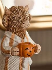 Set of 2 Natural Autumn Hamish the Highland Cow Ornaments - Image 2 of 3