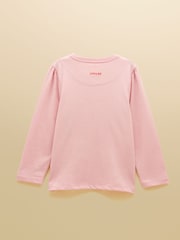 Joules Girls' Ava Pink Horse Applique Long Sleeve Top - Image 2 of 5