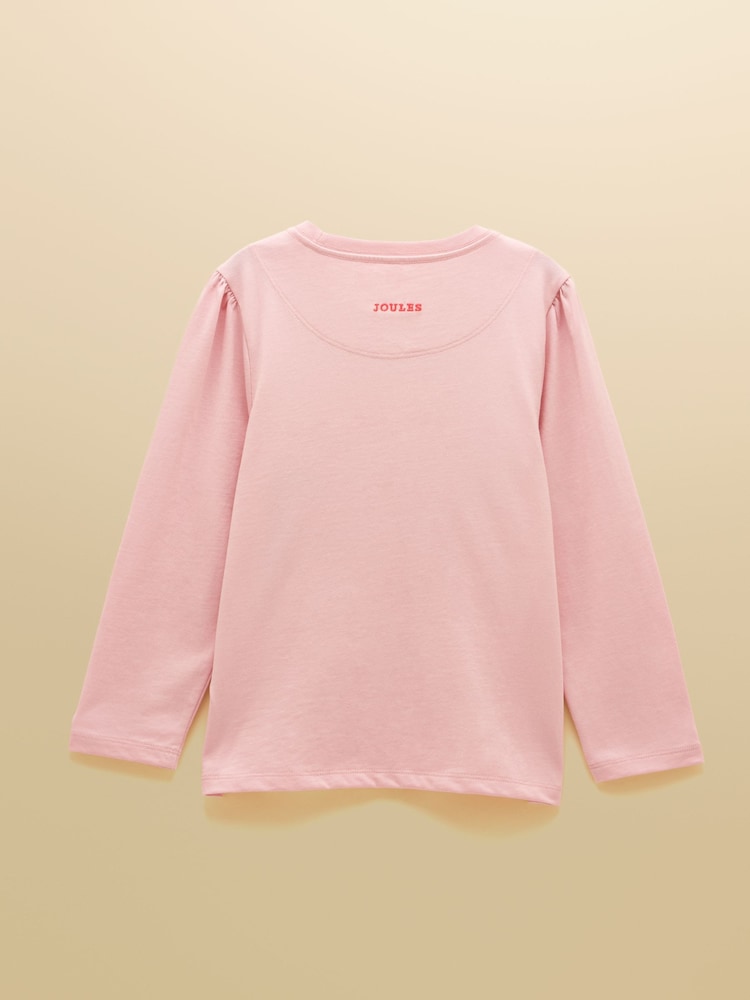 Joules Girls' Ava Pink Horse Applique Long Sleeve Top - Image 2 of 5 Joules Girls' Ava Pink Horse Applique Long Sleeve Top - Image 2 of 5