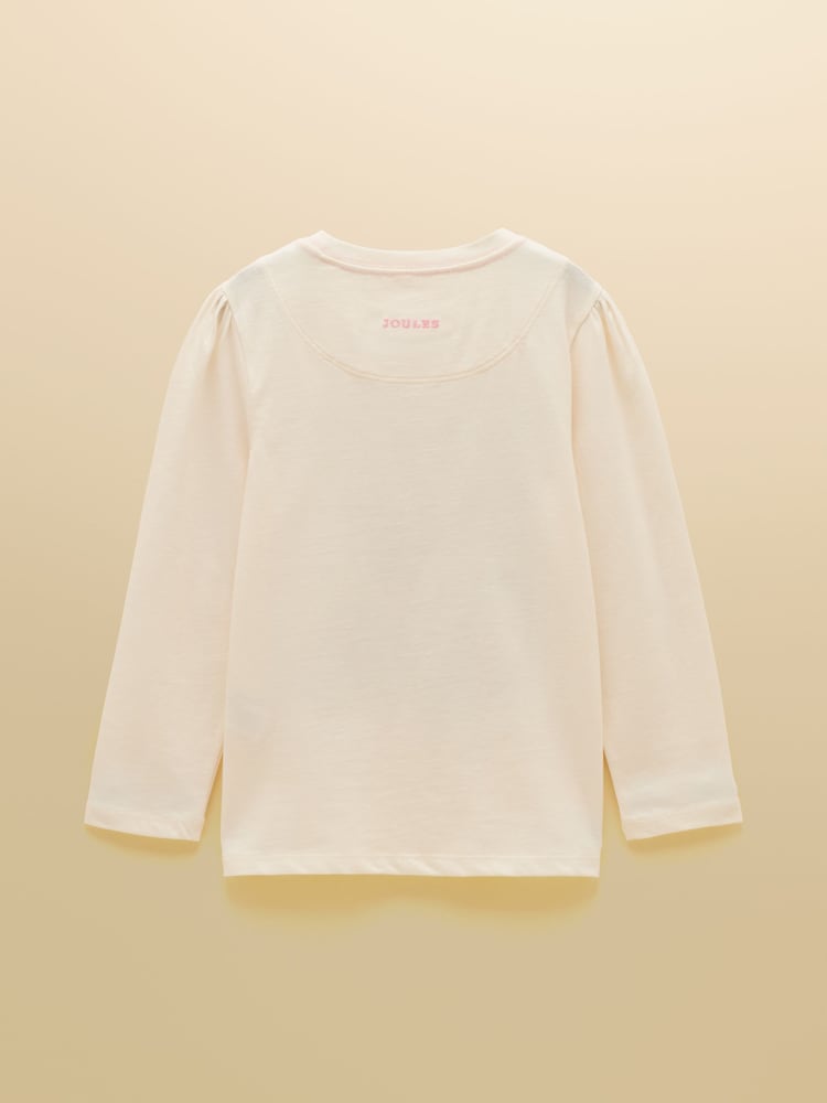 Kremowy - Joules Girls' Ava Applique Long Sleeve Top - Obraz 2 z 5 Kremowy - Joules Girls' Ava Applique Long Sleeve Top - Obraz 2 z 5
