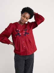 Seasalt Cornwall Red Thornapple Embroidered Shirt - Image 3 of 5