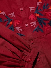 Seasalt Cornwall Red Thornapple Embroidered Shirt - Image 5 of 5