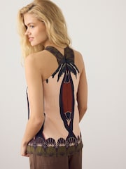 Rosa palmträdkanttryck - Topp med Halter - Bild 3 av 4