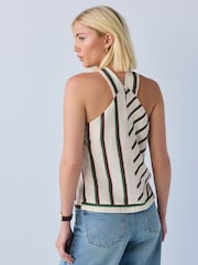 Krämfärgad/Röd/Grön Randig - Topp med Halter - Bild 4 av 5