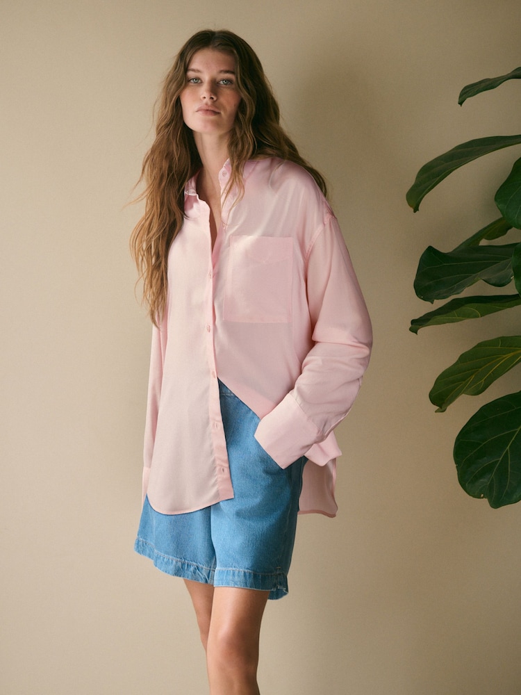 Rose clair - N. Premium 100% TENCEL™ Lyocell Chemise à manches longues - Image 1 de 7