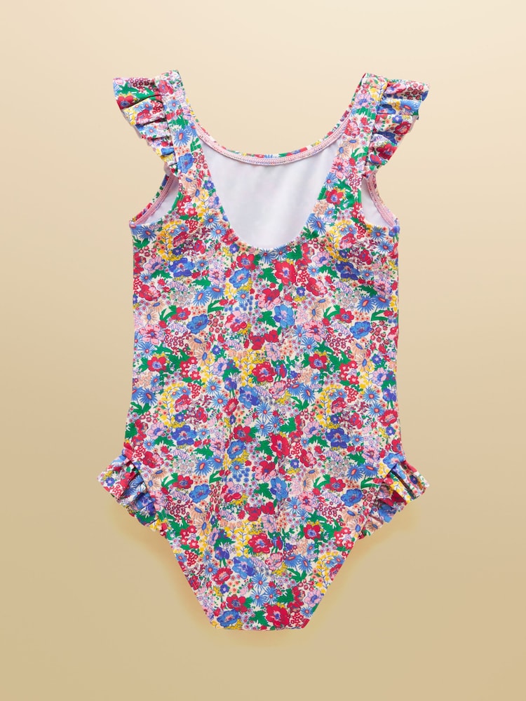 Joules Girls' Splash Pink Ditsy Swimming Costume - Image 2 of 5