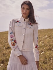 Love & Roses Denim Jacket - Imaginea 4 din 5