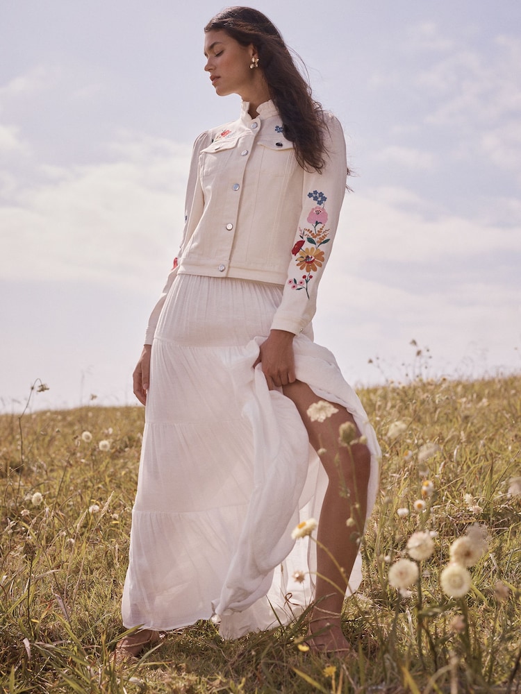 Love & Roses Denim Jacket - Imaginea 5 din 5