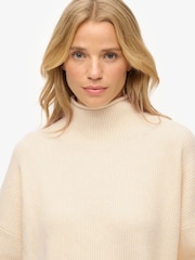 Superdry Cream Slouchy Mock Neck Jumper - Image 5 of 6