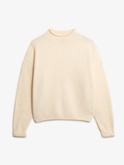 Superdry Cream Slouchy Mock Neck Jumper - Image 6 of 6