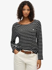 Superdry Black Studios Slub Long Sleeve Top - Image 1 of 6