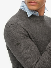 Superdry Black Light Weight Cotton Texture Jumper - Image 5 of 6