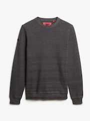 Superdry Black Light Weight Cotton Texture Jumper - Image 6 of 6