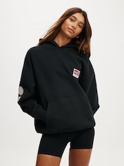 Cotton On Black Plush Premium Graphic Hoodie - Image 1 of 5