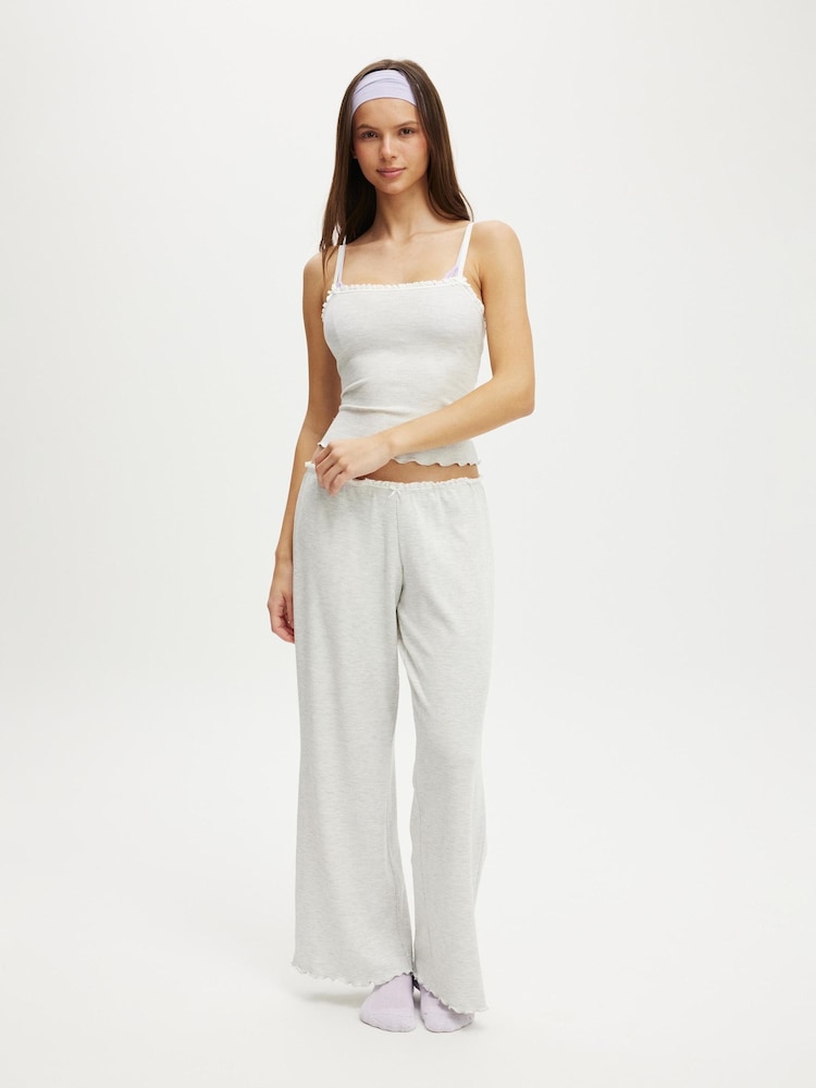 Grau - Cotton On Waffle Wide Leg Pyjama Trousers - Bild 1 von 4