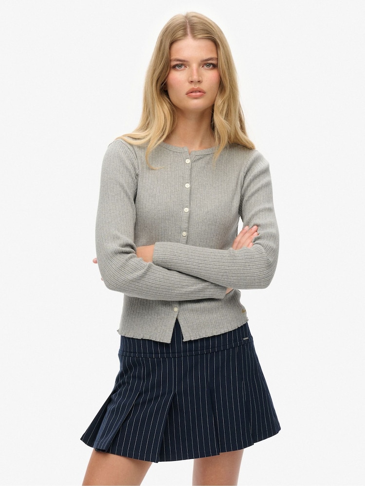 Superdry Athletic Essentials Ribbed Cardigan - Imagem 1 de 6