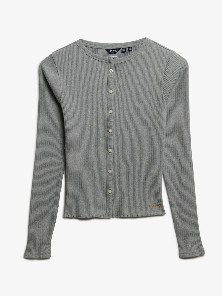 Superdry Athletic Essentials Ribbed Cardigan - Imagem 6 de 6
