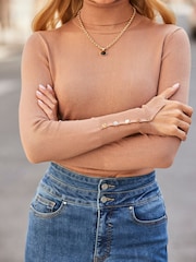 Sosandar Brown Roll Neck Jumper - Image 3 of 5