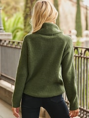 Sosandar Green Roll Neck Super Soft Knitted Jumper - Image 4 of 5