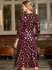 Sosandar Metallic envelope de bolinhas Print Dress - Imagem 2 de 5