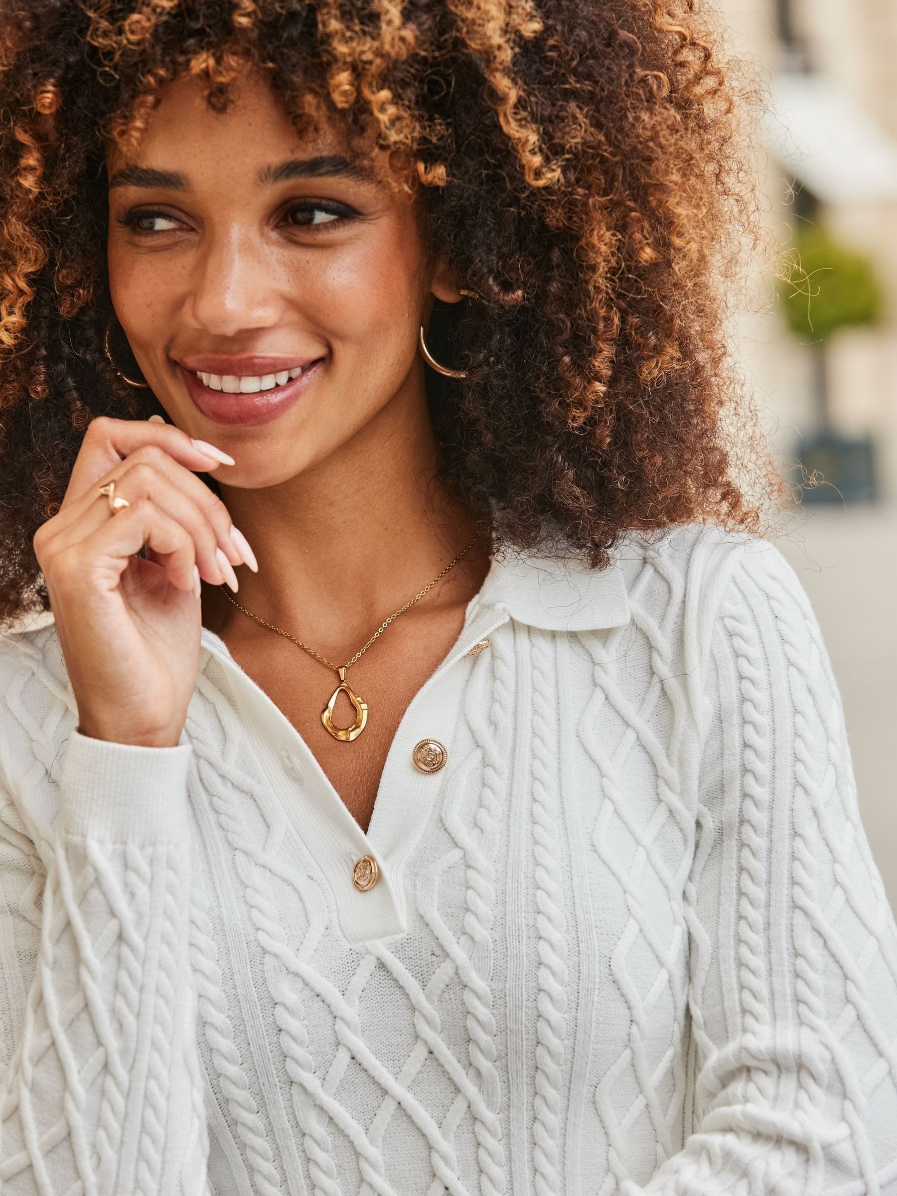 Buy Sosandar Cream Cable Knit Jumper from Next USA