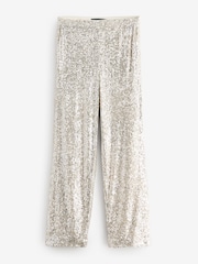 Sosandar Natural Sequin Wide Leg Trousers - Image 6 of 6