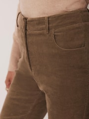 Mint Velvet Brown Corduroy Flared Trousers - Image 5 of 8