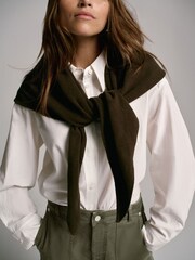 Mint Velvet Green Wrap Triangle Knit Scarf - Image 1 of 4