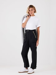 Mint Velvet Black Tapered Trousers - Image 1 of 7