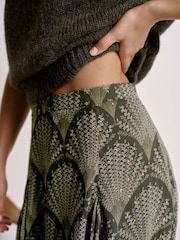 Mint Velvet Green Floral Print Skirt - Image 4 of 8