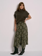 Mint Velvet Green Floral Print Skirt - Image 5 of 8