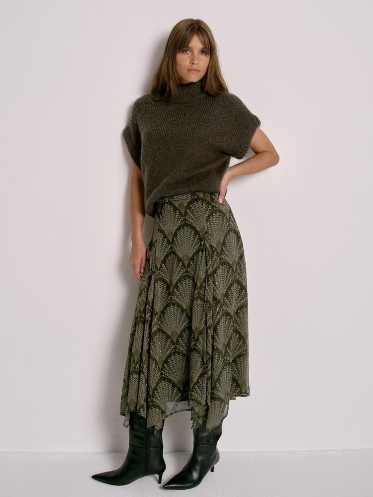 Buy Mint Velvet Green Floral Print Skirt from Next Oman