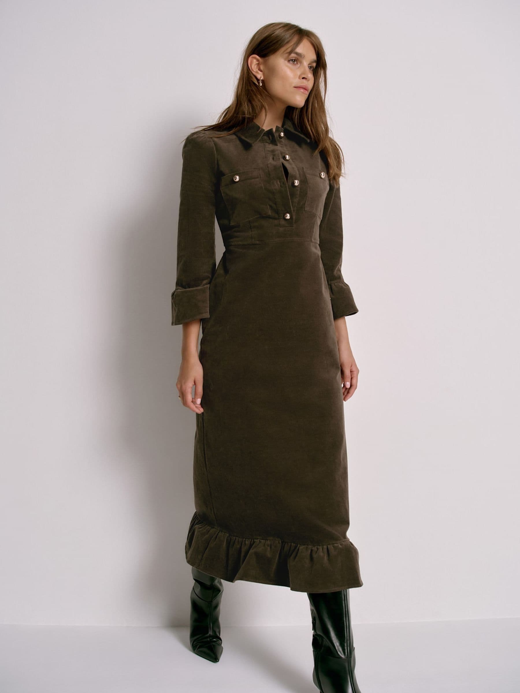 Buy Mint Velvet Green Corduroy Midi Dress from Next USA