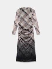 Mint Velvet Brown Checked Ombre Midi Dress - Image 7 of 8