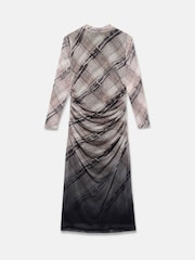 Mint Velvet Brown Checked Ombre Midi Dress - Image 8 of 8