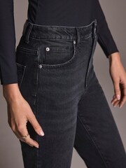 Mint Velvet Black Washed Slim Jeans - Image 5 of 9