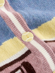 Multi - Cardigan à col et manches longues motif tennis - Image 7 sur 8