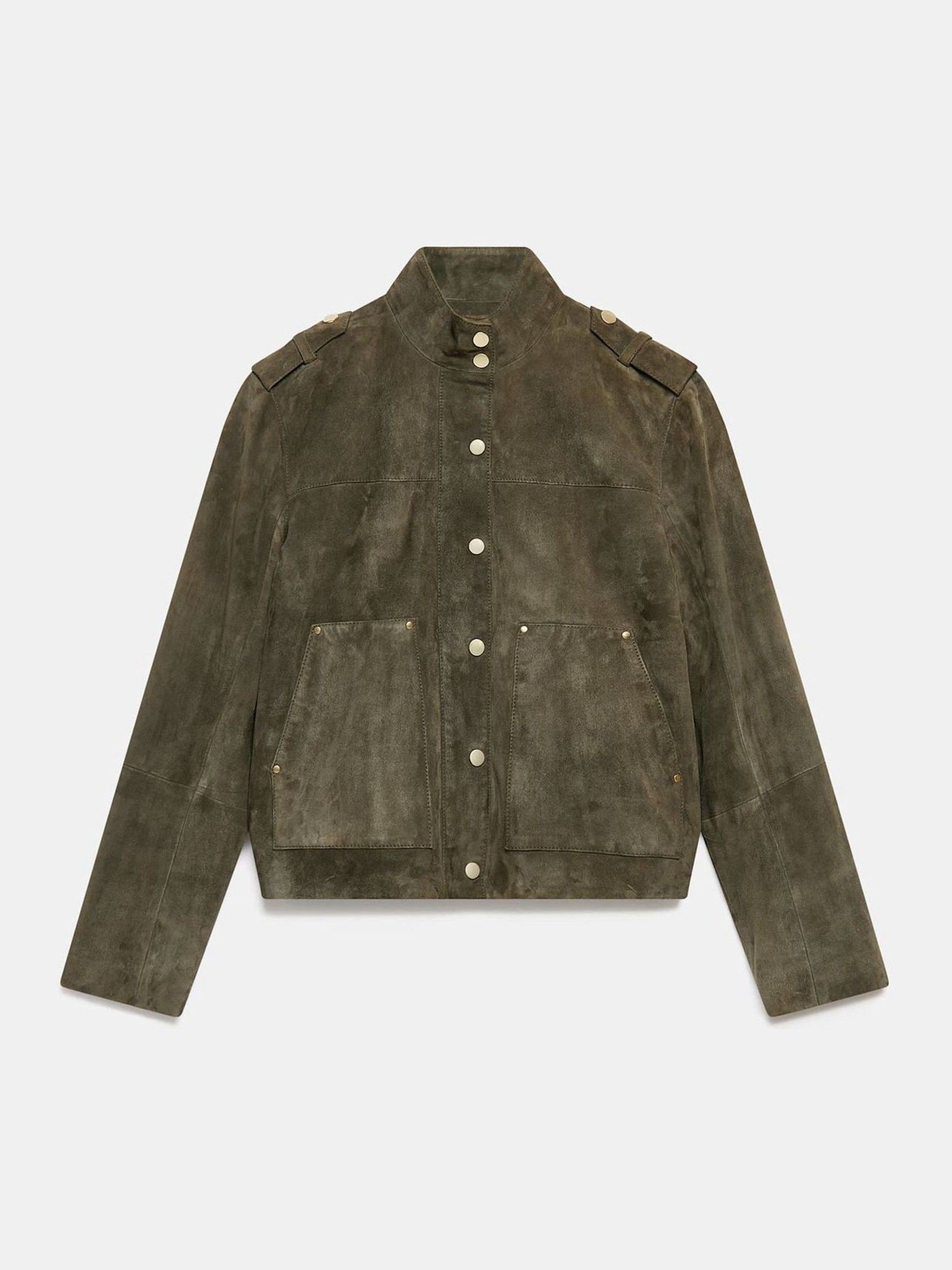 Buy Mint Velvet Green Khaki Suede Bomber Jacket from Next USA