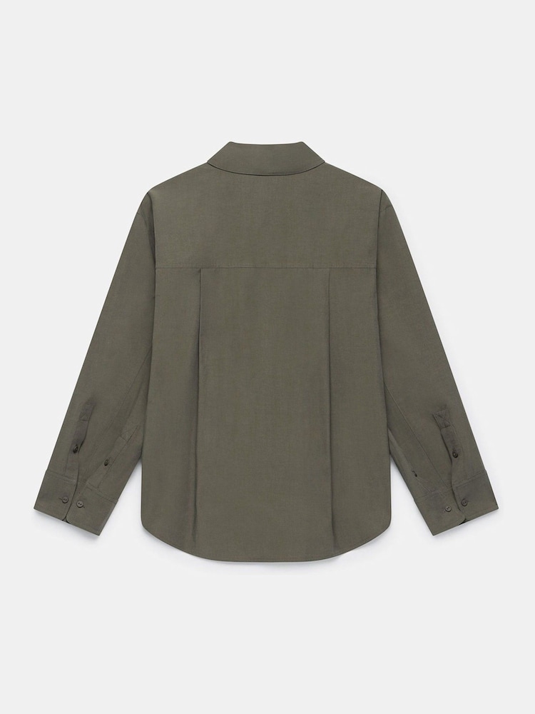 Mint Velvet Green Oversized Cotton Blend Shirt - Image 8 of 8 Mint Velvet Green Oversized Cotton Blend Shirt - Image 8 of 8