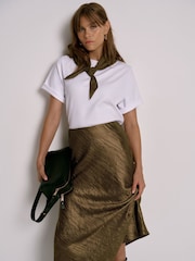Mint Velvet Crinkle Midi Slip Skirt - Bild 3 von 8